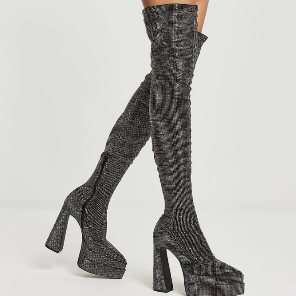 Steve Madden Sultry Rhinestone Over The Knee Platform Boots